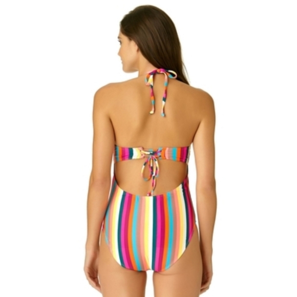 California Sunshine Multi Stripe Crochet Trim Suit - Picture 2 of 8
